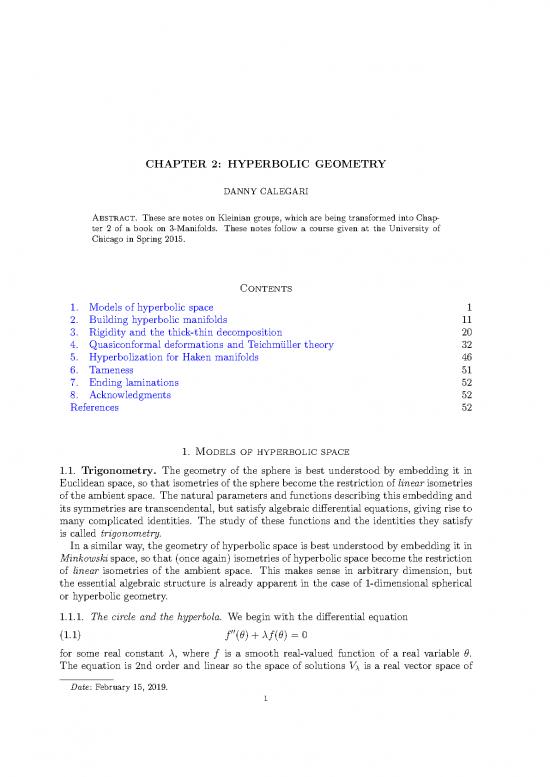 picture Geometry Pdf 166745 | Kleinian Groups