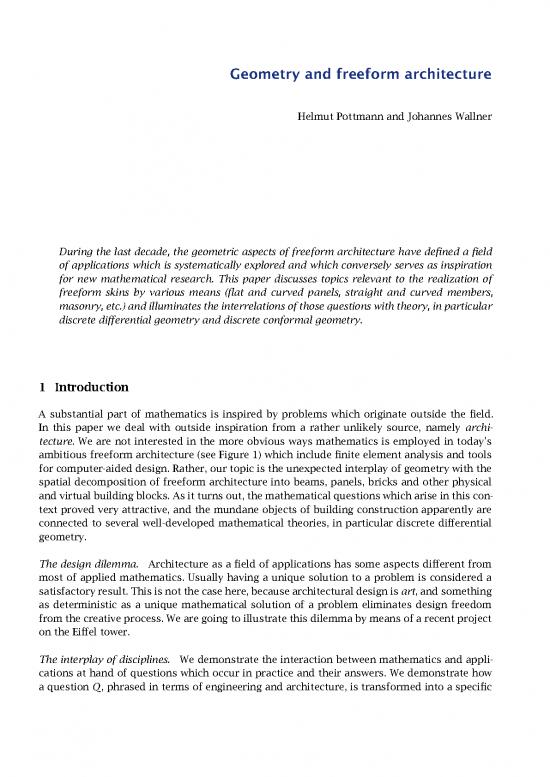 picture Geometry Pdf 168099 | Maths Society Pottmann Leseprobe