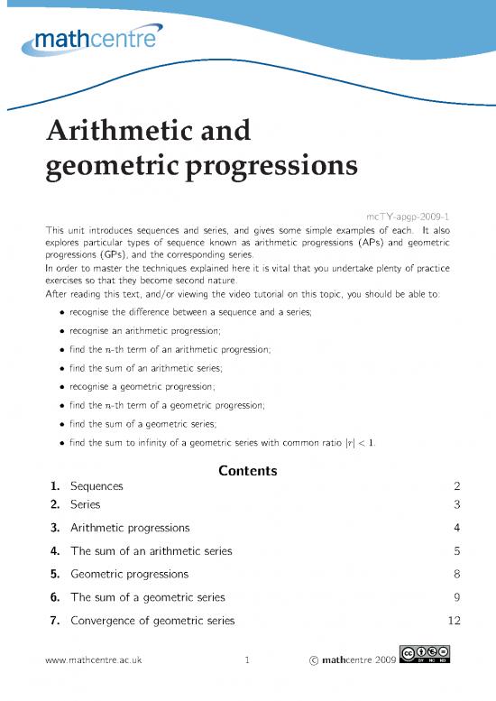 picture Geometric Progression Pdf 168231 | Mc Ty Apgp 2009 1