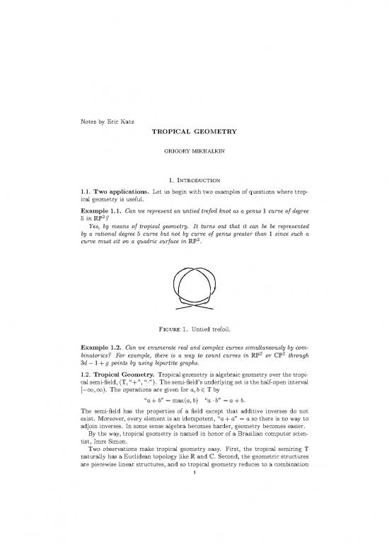 picture1_Geometry Pdf 167314 | Mikhalkin Tropical Lectures