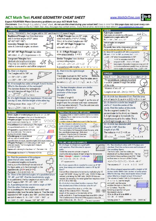 picture1_Geometry Pdf 168377 | Plane Geometry Cheat Sheet