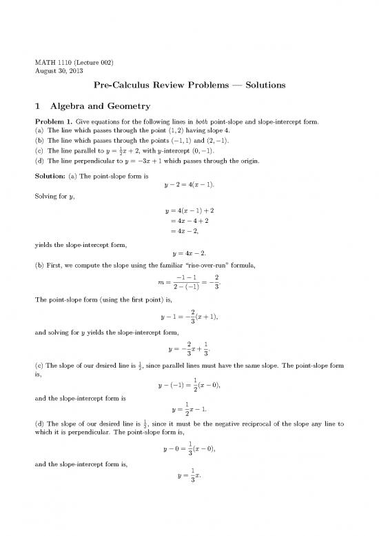 picture_Geometry Pdf 167055 | Precalculus Review Solutions