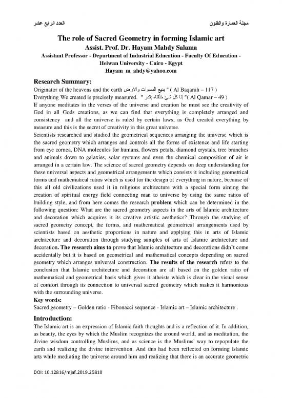 picture Geometry Pdf 166370 | The Role Of Sacred Geometry In Forming Islamic Art 1