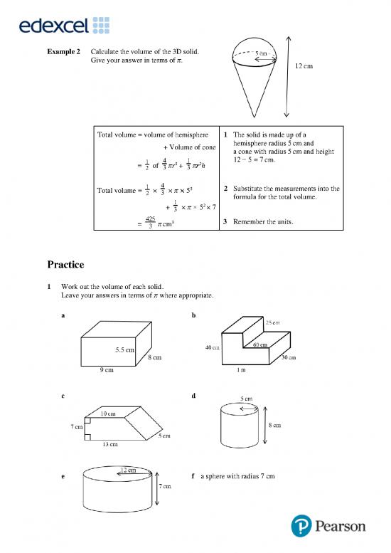 6b Volume And Surface Area Of 3d Shapes