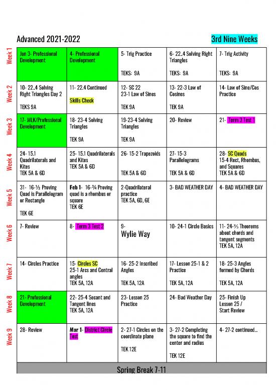 Geometry Pdf 168615 | Advanced Geometry Calendar 22 23