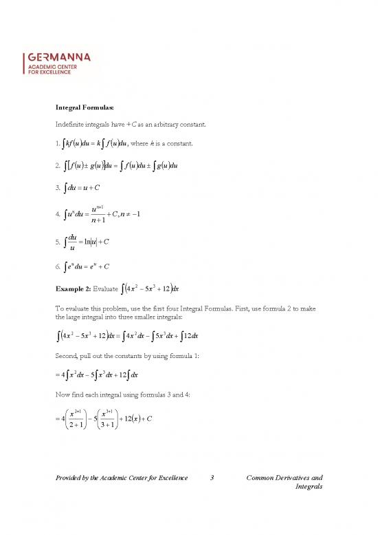Derivative Formulas 168725 Common Derivatives And Integrals
