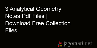 picture 3 Analytical Geometry Notes Pdf Files | Download Free Collection Files