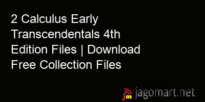 picture 2 Calculus Early Transcendentals 4th Edition Files | Download Free Collection Files
