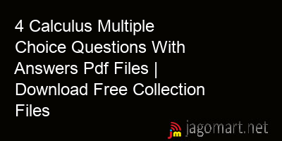 picture 4 Calculus Multiple Choice Questions With Answers Pdf Files | Download Free Collection Files