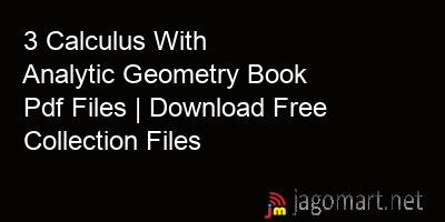 picture 3 Calculus With Analytic Geometry Book Pdf Files | Download Free Collection Files