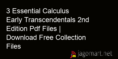 picture 3 Essential Calculus Early Transcendentals 2nd Edition Pdf Files | Download Free Collection Files