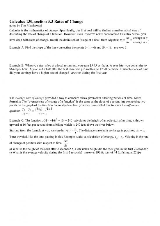picture First Year Calculus Notes 171534 | 130 3 Lecture Notes