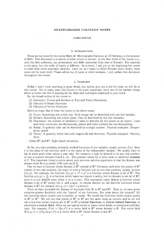 picture Multivariable Calculus Pdf Notes 171112 | 53notes