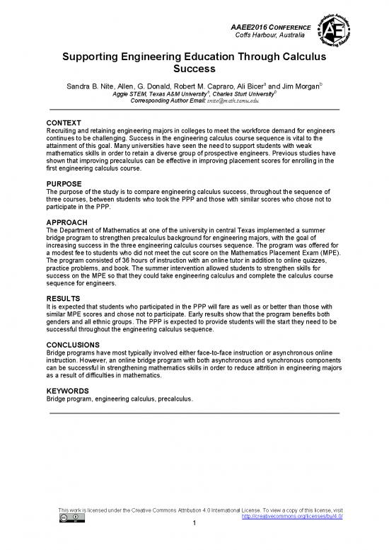 picture Calculus For Engineers Pdf 171037 | Aaee2016 Nite Donald Capraro Et Al Calculus Success For Supporting Engineering Education