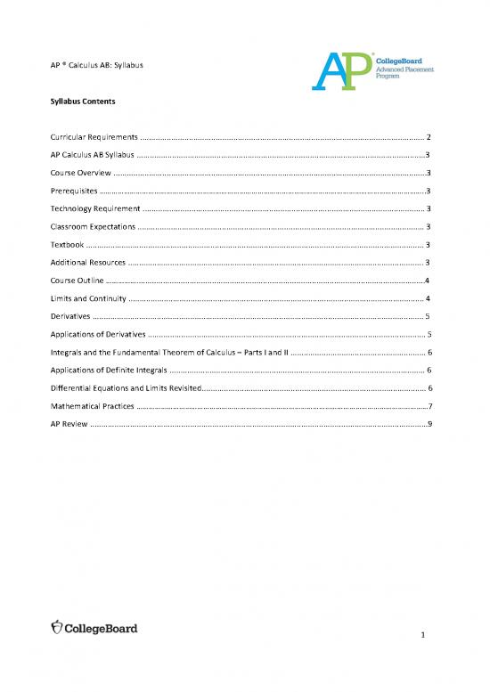 Calculus Pdf 170598 Calc Ab Syllabus Ap Audit