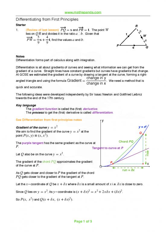 picture Calculus Pdf 170579 | Differentiating From First Principles Lesson