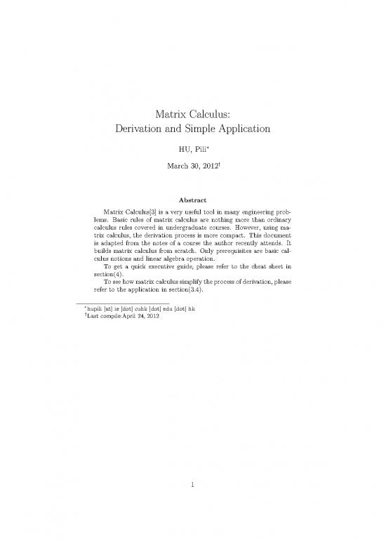 picture Matrix Calculus Cheat 171215 | Hu2012matrix Calculus