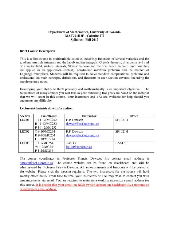 picture Calculus Pdf 170234 | Mat291 2017f Syllabus And Schedule
