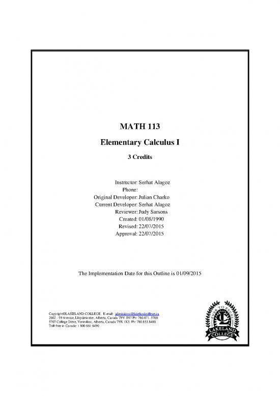 picture1_Calculus Pdf 170356 | Math 113 Elementary Calculus I Verion 15 Fall 2015