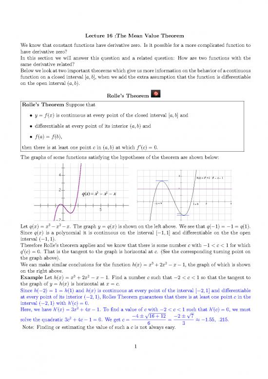 picture_Calculus Pdf 170639 | Mean Value Theorem