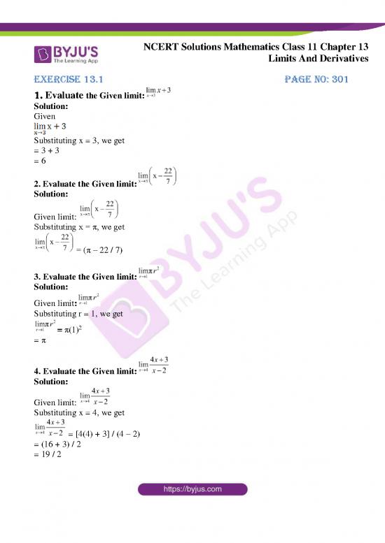 picture_Ncert Solution For Class 11 Maths Chapter 13 Limits And Derivatives