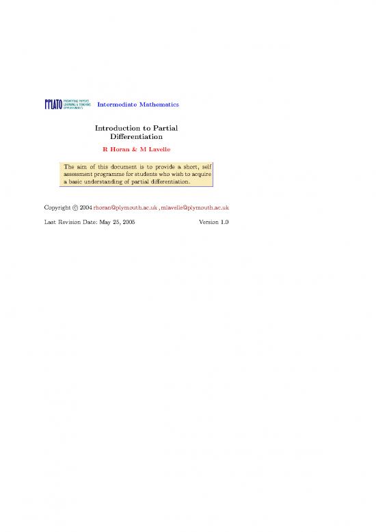 picture_Applications Of Derivatives Pdf 170667 | Plymouthuniversity Mathsandstats Partial Differentiation