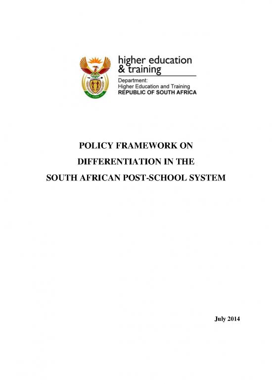 picture1_Differentiation Pdf 170223 | Policy Framework On Differentiation In The South African Post School System