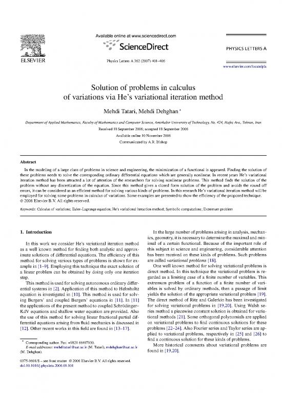 picture1_Calculus Pdf 170035 | Solution Of Problems In Calculus Of Variations Via Hes Variational Iteration Method