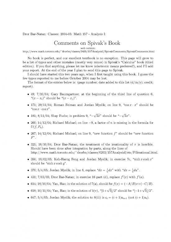 picture_Calculus Pdf 169015 | Spivakcomments