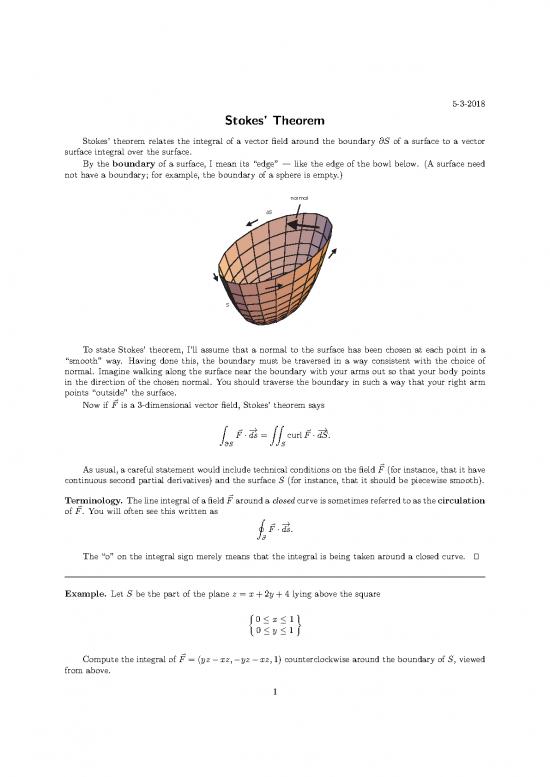 picture1_Surface Integral Pdf 170011 | Stokes Theorem