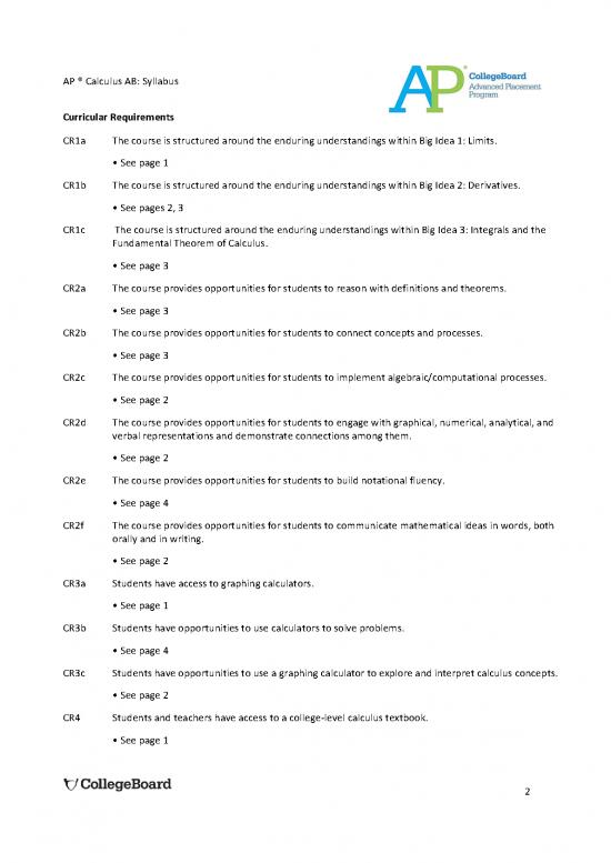 Calculus Pdf 170598 Calc Ab Syllabus Ap Audit