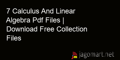picture 7 Calculus And Linear Algebra Pdf Files | Download Free Collection Files
