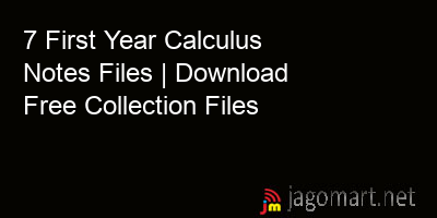 picture 7 First Year Calculus Notes Files | Download Free Collection Files