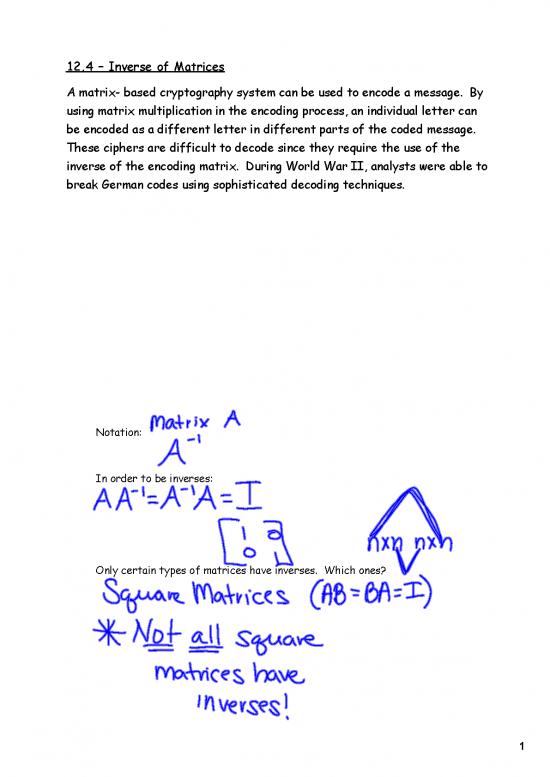 picture Matrix Pdf 174070 | 4 Inverse Of Matrices