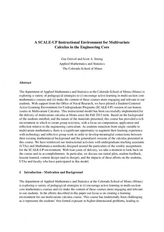 picture_Multivariate Calculus Pdf 172537 | 57 A Scale Up Instructional Environment For Multivariate Calculus In The Engineering Core