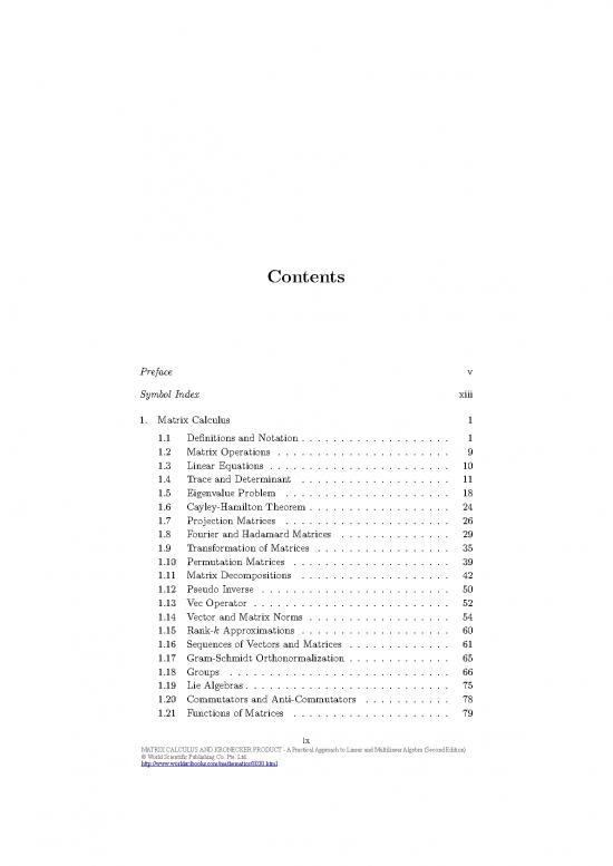 picture1_Matrix Calculus Pdf 173780 | 9789814335317 Toc 001