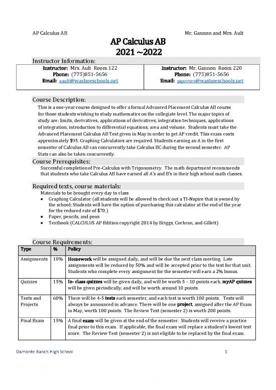 picture Derivatives Calculus Pdf 172546 | Ab Calc Student Syllabus 2021  2022