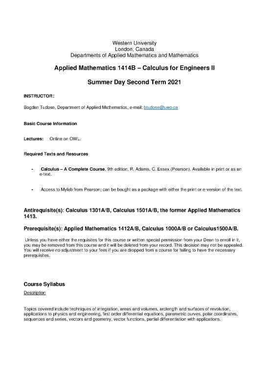 picture Adams Calculus Pdf 172535 | Am 1414 Syllabus Summer 2021