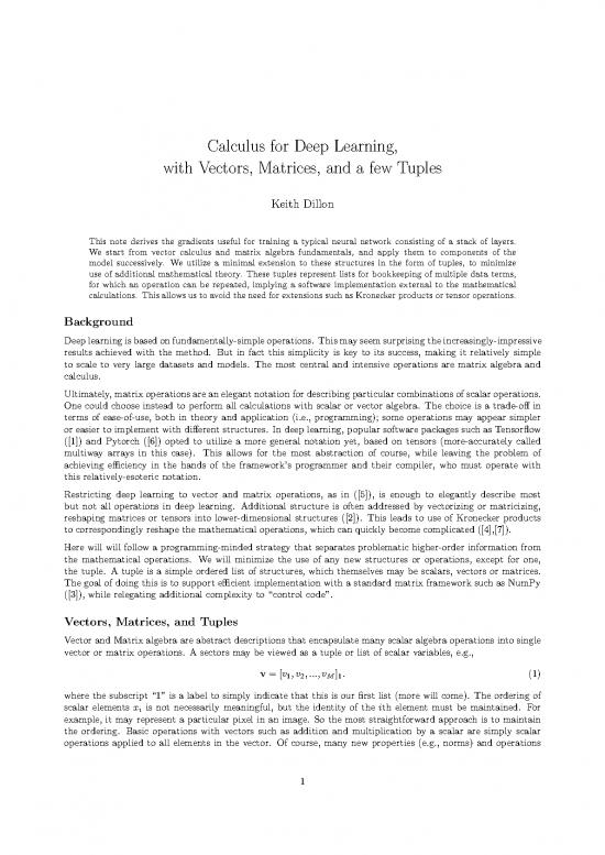 picture Matrix Calculus Pdf 173695 | Calculus For Deep Learning, With Vectors, Matrices, And A Few Tuples