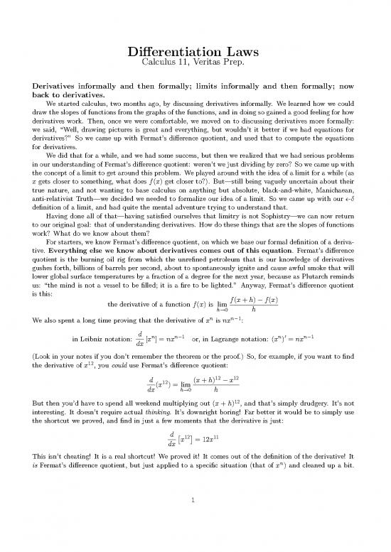 picture Derivatives Calculus Pdf 172617 | Differentiationlaws