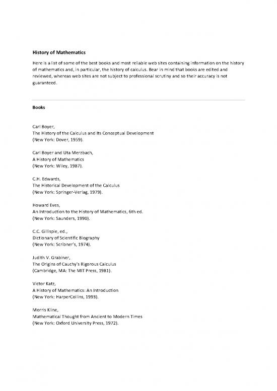 picture1_Calculus Pdf Download 173558 | History Of Mathematics Book List