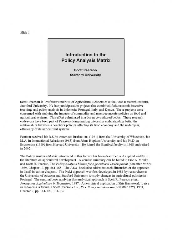 picture Matrix Pdf 174145 | Introduction To The  Policy Analysis Matrix By Scott Pearson