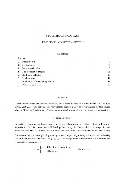picture_Stochastic Calculus Pdf 172071 | Lecture Notes 201725