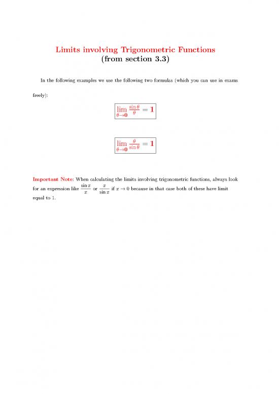 picture Limit Of Trigonometric Functions Pdf 173148 | Limits Involving Trigonometric Functions
