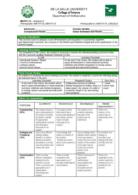 picture Indefinite Integral Pdf 172185 | Math114 V1