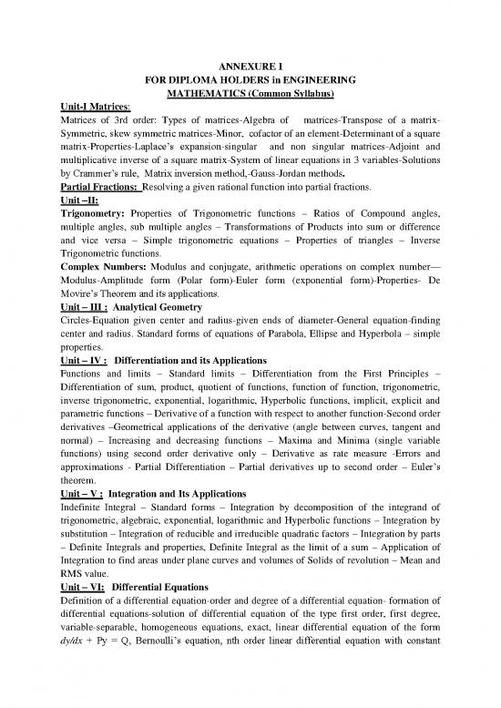 picture Matrix Pdf 174148 | Mathematics (for Diploma Holders)