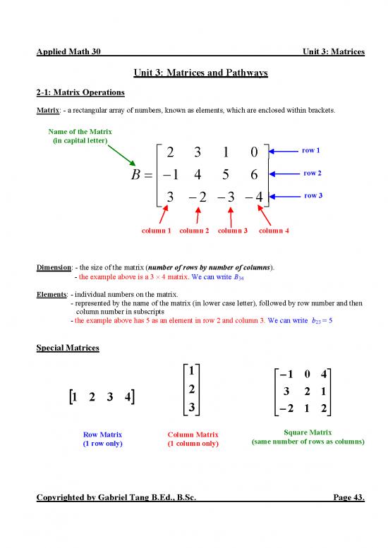picture Matrix Pdf 172954 | Matrices Notes (answers)