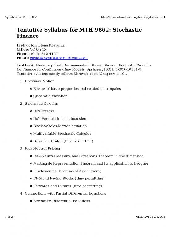 picture Integral Calculus Book Pdf Free Download 171896 | Mth9862 Spring2010 Syllabus