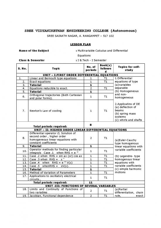 picture Differential Calculus Book Pdf 173436 | Multivariable Calculus And Differential Equations (16bt1bs04)
