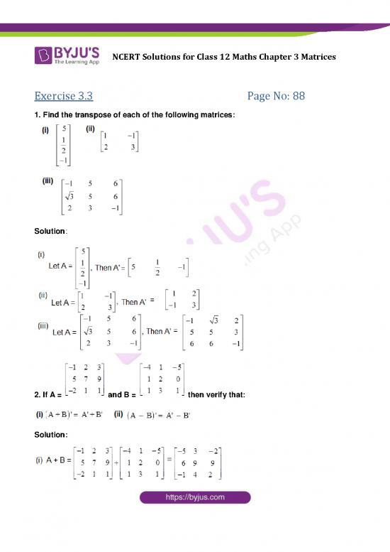 picture_Ncert Solutons For Class 12 Maths Chapter 3 Matrices Excercisse 3